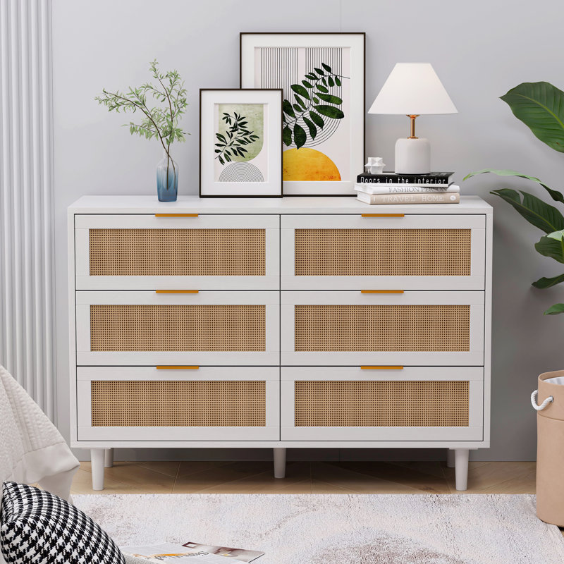 Storage Cabinet, 29.53" H x 43.31" W x 15.75" D, White/Natural