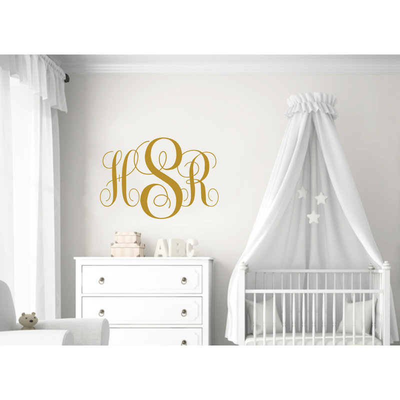 Adhésif décoratif monogramme, Or, Oui