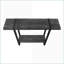 Table basse Industrial-Farmhouse avec tablette fixe - Stratifié noir et métal pour le rangement et la stabilité de la maison-1320201685