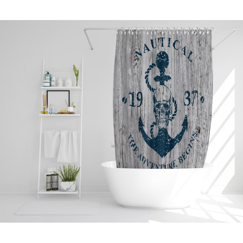 Leon 2 Piece Polyester Shower Curtain Set, 168cm H x 168cm W