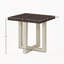 Table basse contemporaine, noyer et blanc-783579434
