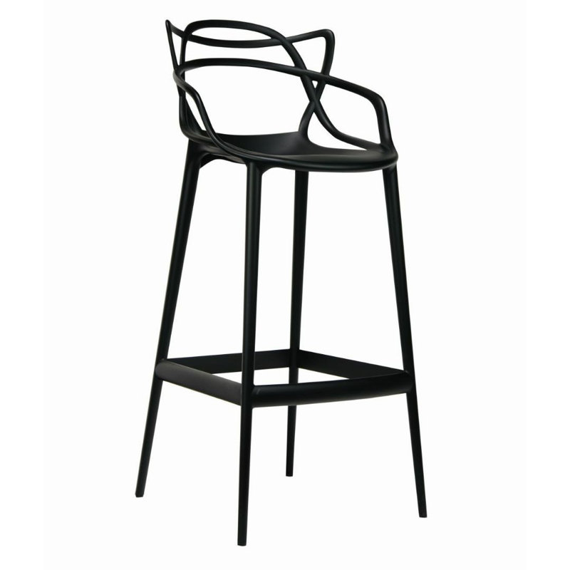 Scoles Knightsbridge 26'' Counter Stool – Modern Polycarbonate Seating for Kitchen & Patio, Black