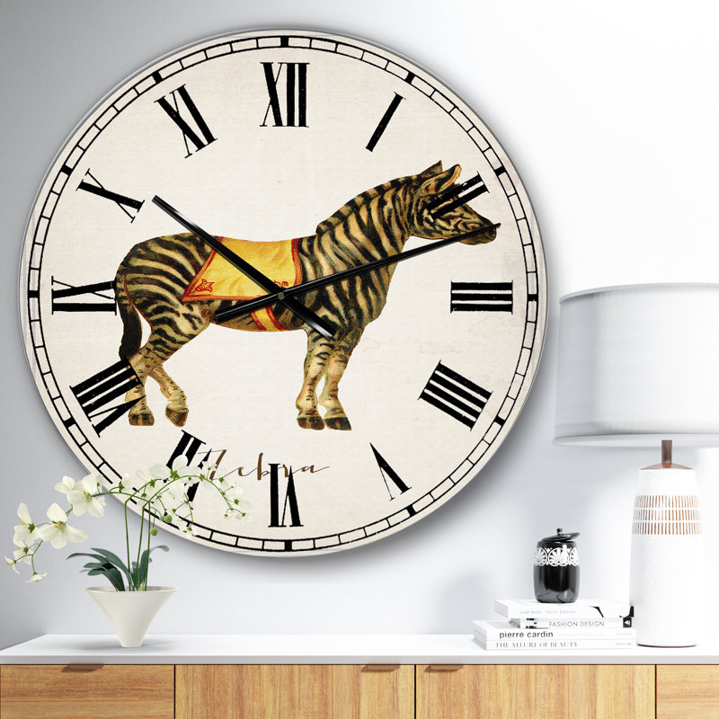 Zèbre de cirque - grande horloge murale, Petit