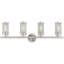 Luminaire pour salle de bain 4 lumières en acier inoxydable brossé nickel brossé - 35,5 po