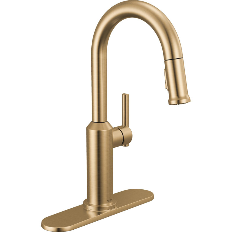 Single Handle Pull-Down Bar/Prep Faucet, Lumicoat Champagne Bronze