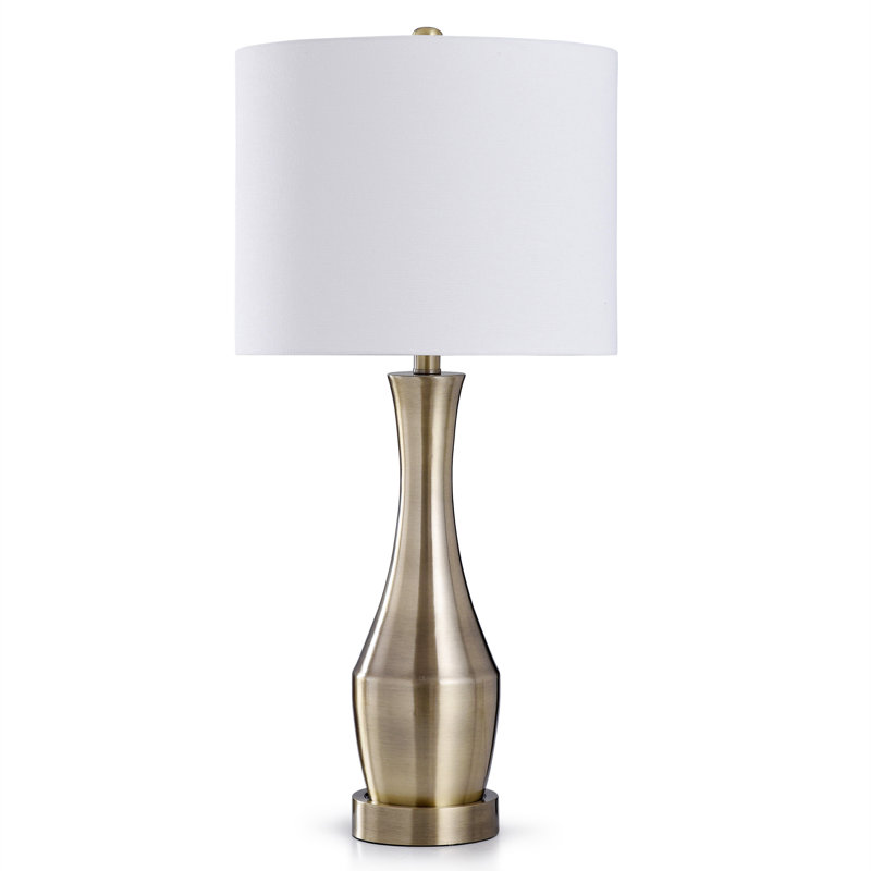 Olympia 32" Steel Table Lamp, Antique Brass