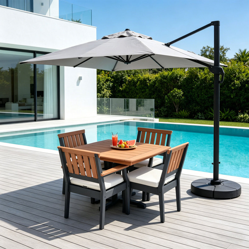 Eastlake 5 Piece HDPE Outdoor Patio Dining Set All Weather Easy Clean Low Maintenance