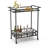 Metal Bar Cart with Mirrored Shelves