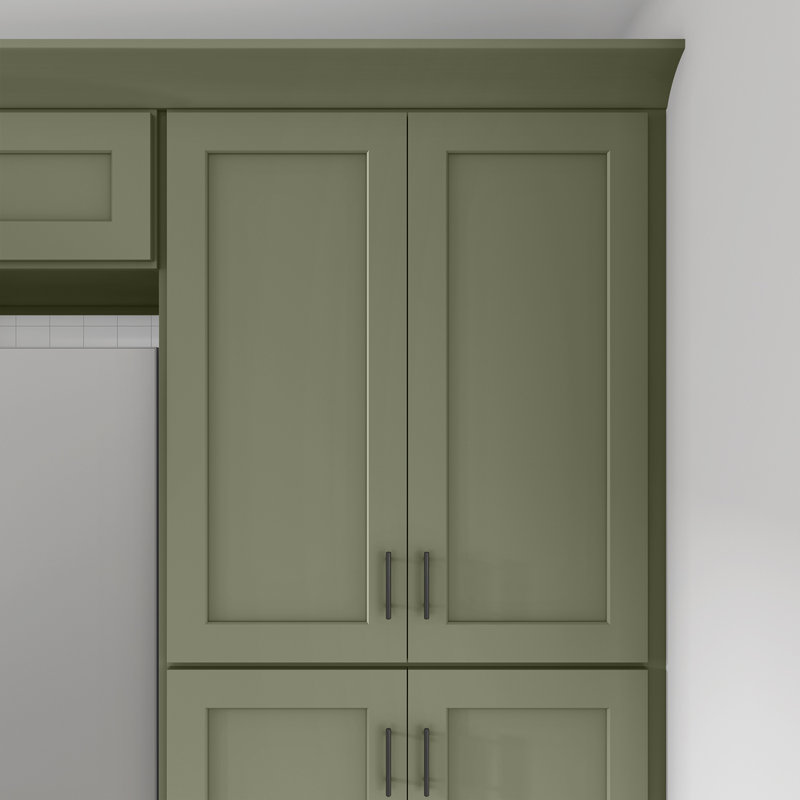 Armoire de cuisine en bois massif prête à assembler, 42", 36", Vert sauge