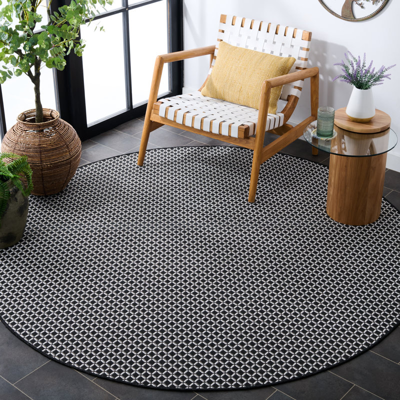 Terrace 804 Geometric Indoor/Outdoor Rug, Round 6'7"