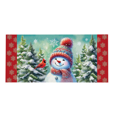 Tapis bonhomme de neige avec cardinal ami Sassafras