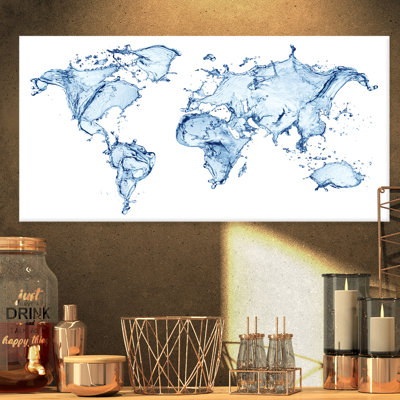 « world map water splash », impression