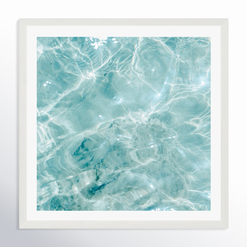 Clear Blue Water Colorful Ocean by Raisazwart, No, White Floater Framed, 30" H x 30" W x 2" D