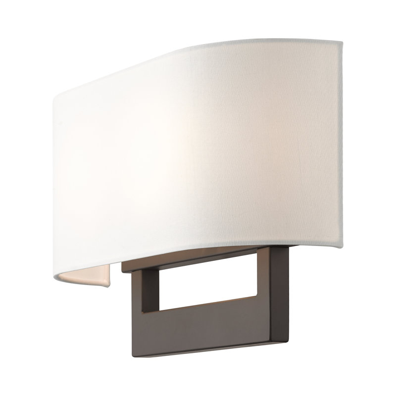 Applique murale en acier Rakhee, Blanc, Bronze, H 9,5 po x l 15 po x P 3,95 po