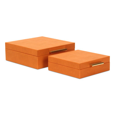 Rebeka 2 Piece Faux Leather Decorative Box Set