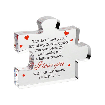 Acrylic Transparent Puzzle Shaped Valentines Day Decor Ideal Gift For Lovers