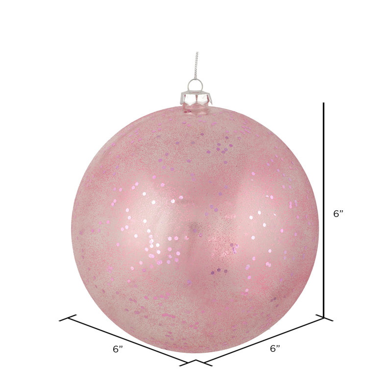 Boule scintillante transparente, Mauve, H 6 po x l 6 po x P 6 po