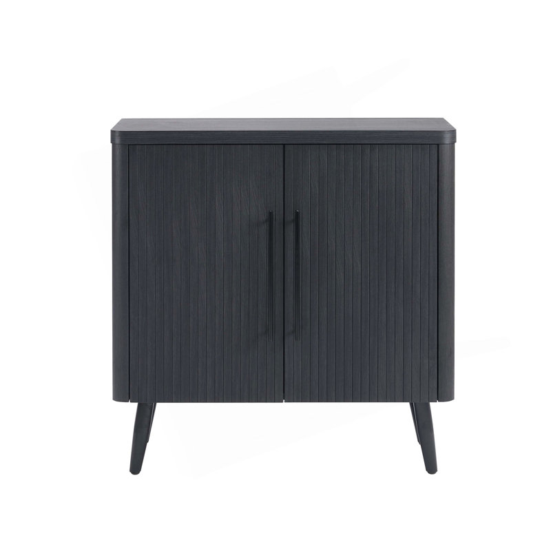 Jodie 31" Fluted Accent Cabinet, Charcoal Gray
