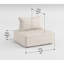 Square -Style Chair In Beige And Solid Wood Construction Low-Profile Accent Boucle For Home Decor