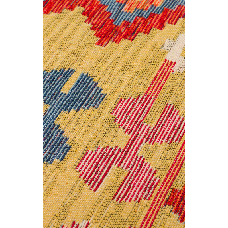 Wencil Premium Machine Washable Carpet, 100% Cotton, 3.3 x 6.6 ft | Antibacterial, Non-Slip PVC Underside, Total Thickness: 0.3 in | Colorful Pink, Orange, Blue & Mink Design | Durable & Easy Care for Living Room & Bedroom
