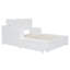  Lit plateforme double en bois avec rangement multifonctionnel, table de chevet, 2 tiroirs, ports USB et bureau, blanc-1825474332