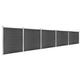 Medan 472.44cm H x 872cm W Black Composite Fence Panels Included