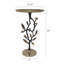 Table d'appoint 13,8 x 13,8 x 24 po en aluminium noir et doré avec un design délicat de grenade