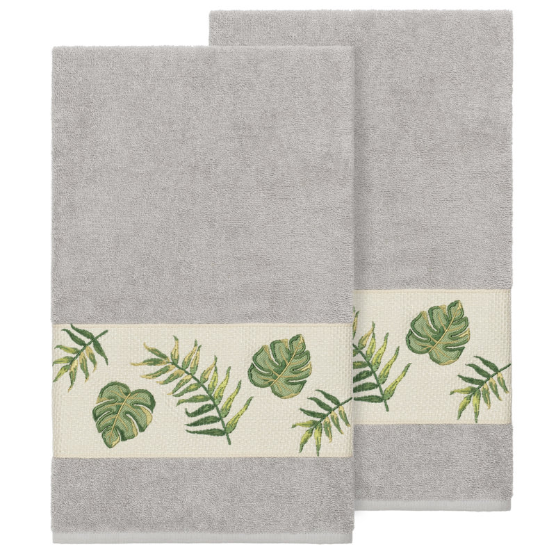Zoe Turkish Cotton Midweight Bath Towel, Light Gray