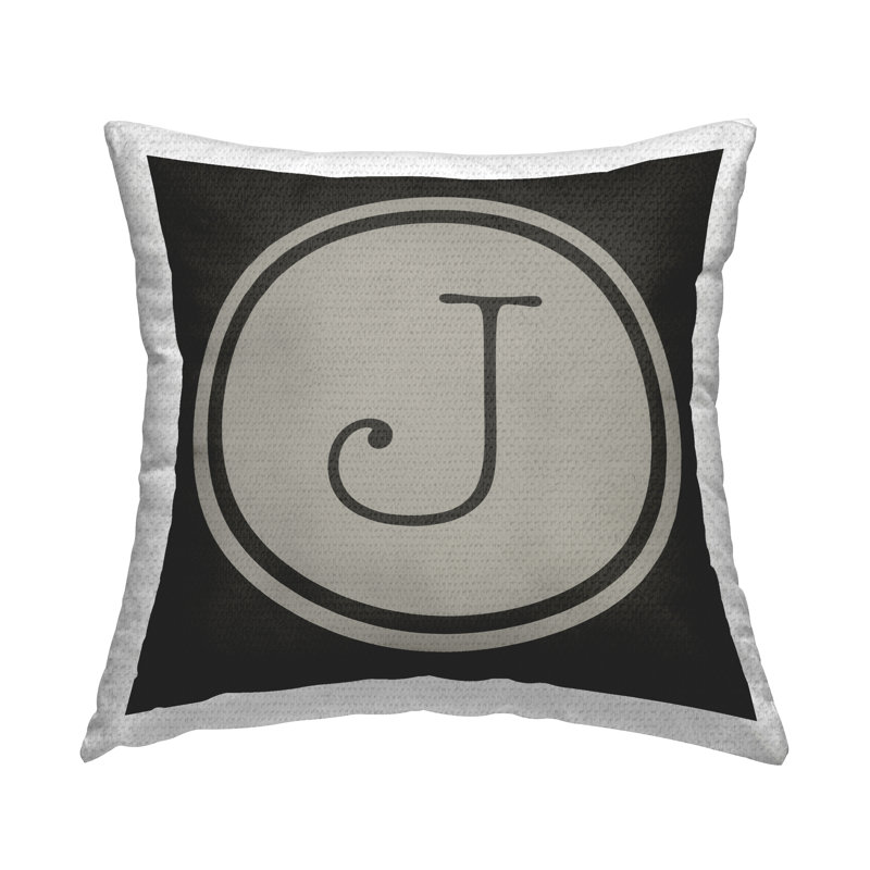 Coussin d'extérieur Vintage J Initiale