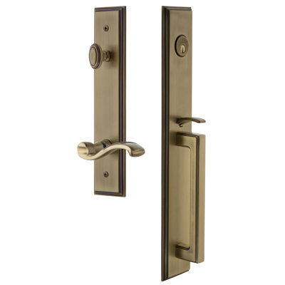 Carré Handleset with Deadbolt and Portofino Door Lever and Rosette