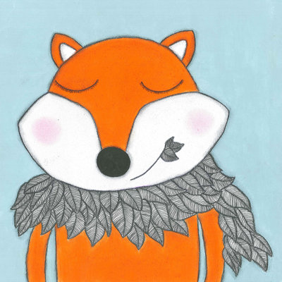 Super Animal - Fox 1 Piece Wrapped Canvas Painting
