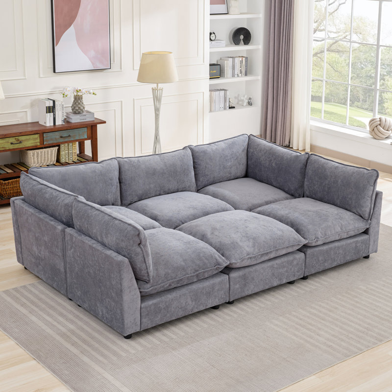 106.77” W Oversized 6-Seater Modular Sofa | Comfort & Style