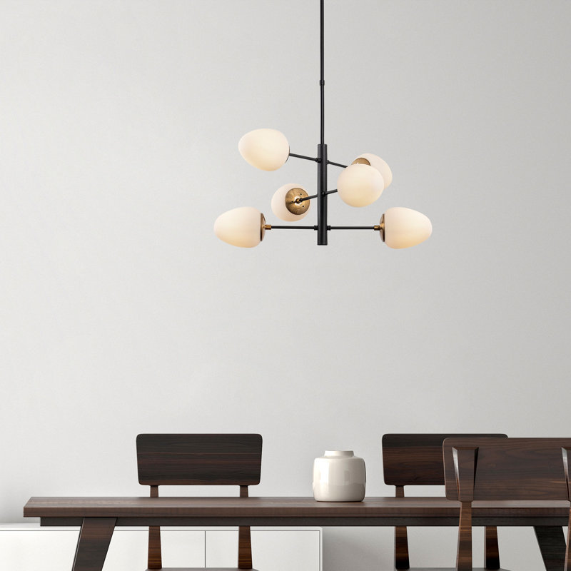 Lustre linéaire moderne 6 lumières Spoutnik, Or