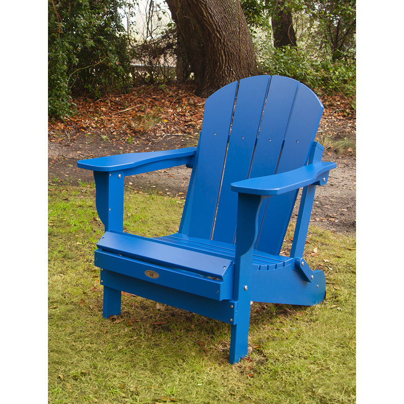 Berngar Foldable Outdoor Adirondack Chair, Royal Blue