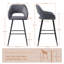 Faux Leather Upholstered Bar Stools with Armrests and Cut‑Out Backrest-1342544538