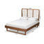 Lit plateforme en bois fini brun noyer Johnmark (double)-1581005552