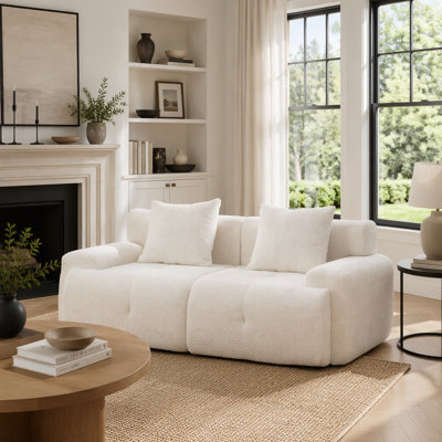 Modular Tufted Loveseat with Pillows