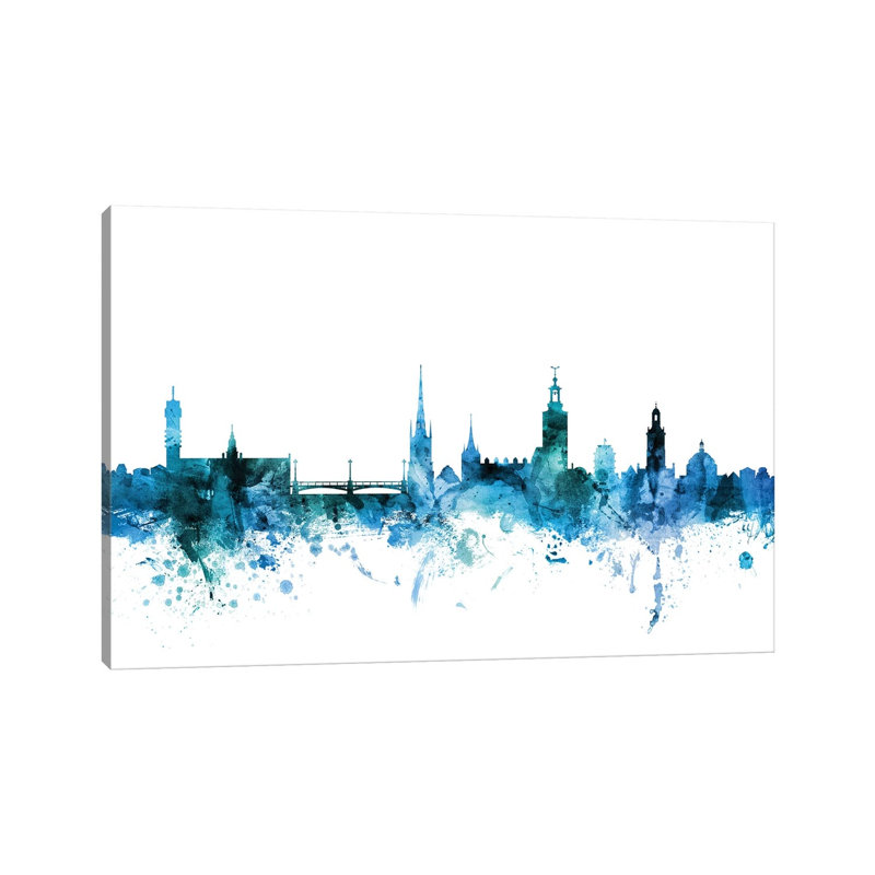 Stockholm, Sweden Skyline by Michael Tompsett - Wrapped Canvas Gallery-Wrapped Canvas Giclée, 20.32 cm H x 30.48 cm W