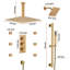 Système de douche thermostatique avec pomme de douche pluviale double 16 pouces avec barre coulissante 16 pouces et douchette corporelle Rainfall Symphony-92579941