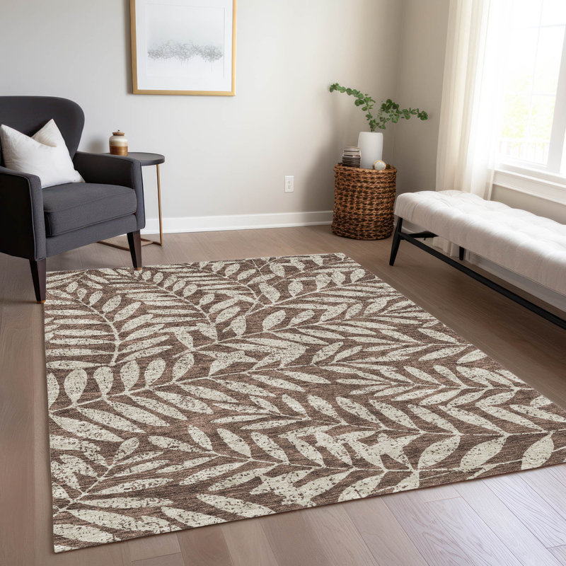 Maliana Washable Floral Indoor / Outdoor Rug, Rectangle 8' x 10'