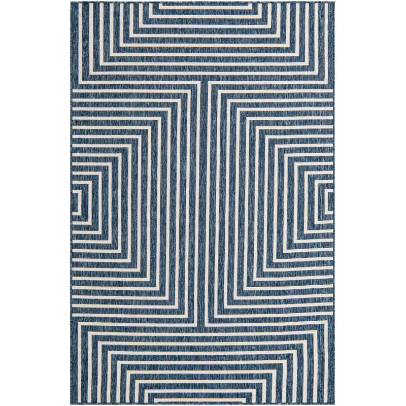 Contemporary Odawa Area Rug Blue Color, Rectangle 5'3" x 8'