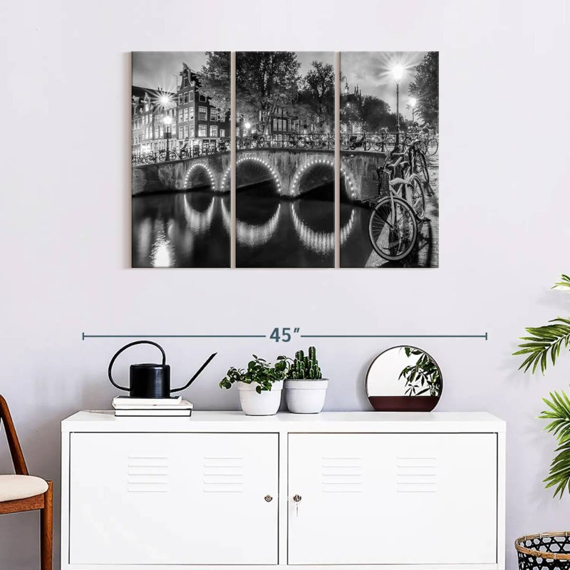 «Modern View Amsterdam», 3 pièces, H 24 po x l 38 po