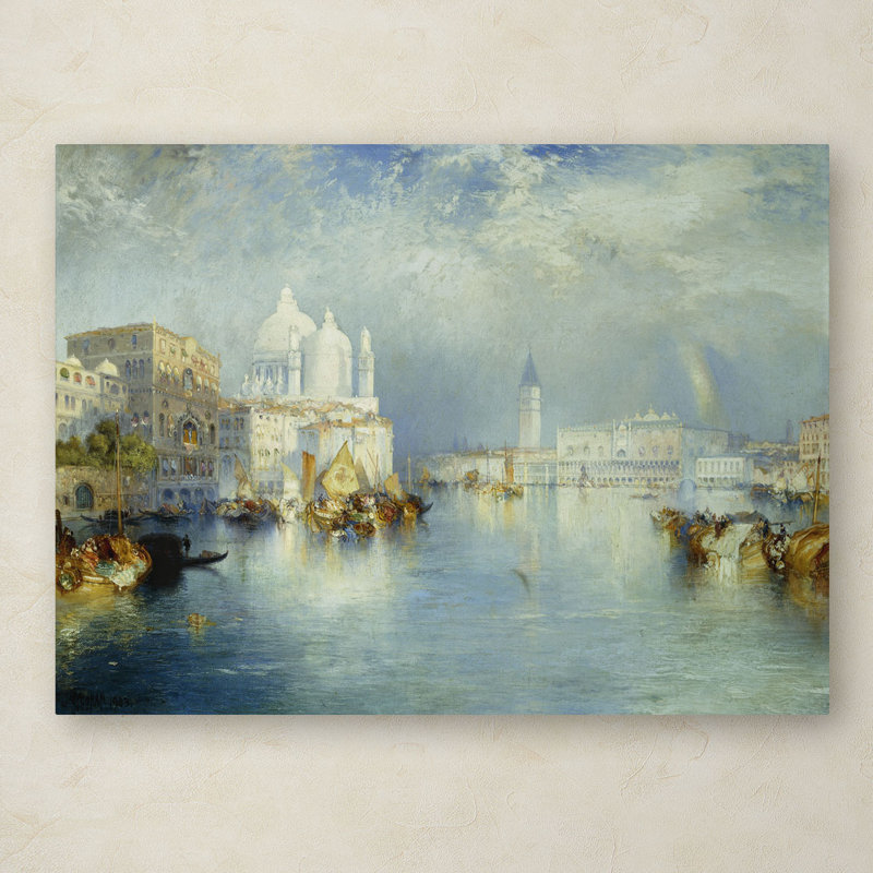 "grand canal venice 1903" par thomas moran, reproduction d’art sur toile tendue encadrée, H 24 po x l 32 po x P 2 po