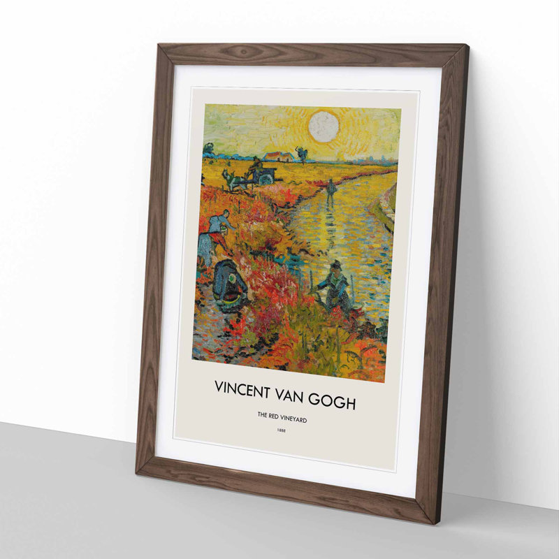 Red Vineyard at Arles by Vincent Van Gogh - Picture Frame Graphic Art, 36cm H x 27cm W x 2cm D