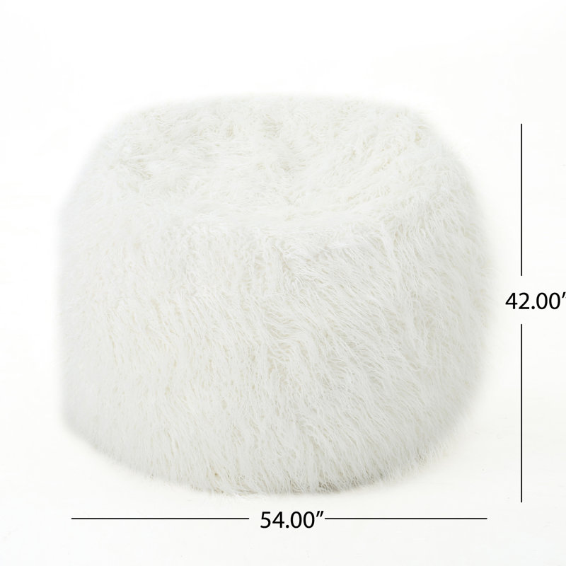 5 pieds en fausse fourrure blanche - confortable et élégant pour tous. Housse de fermeture à glissière amovible, sac de pois durable de 52 po x 48 po rembourré en mousse. Intérieur lavable à la machine