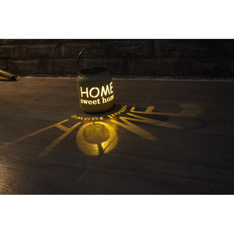 8'' Off-White Aluminum Solar Powered Outdoor Lantern