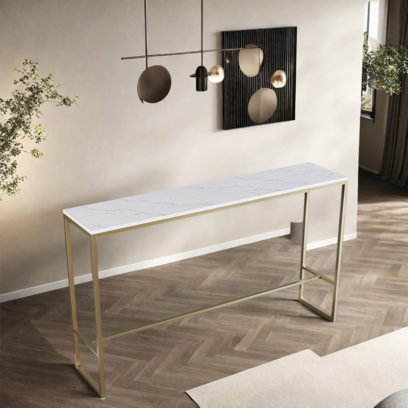 Simple high-legged home bar table, 41.3"H x 70.8"L x 15.7"W