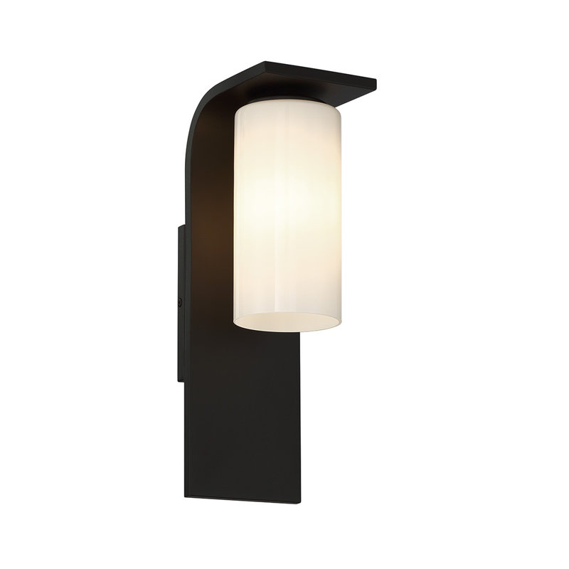 Grande lanterne d'extérieur 1 lumière Colonne, H 20 po x l 6,25 po x P 9,5 po, Noir, noir, noir, noir