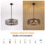 Lustre 20 lumières style ferme 20 po - métal noir et bois rétro