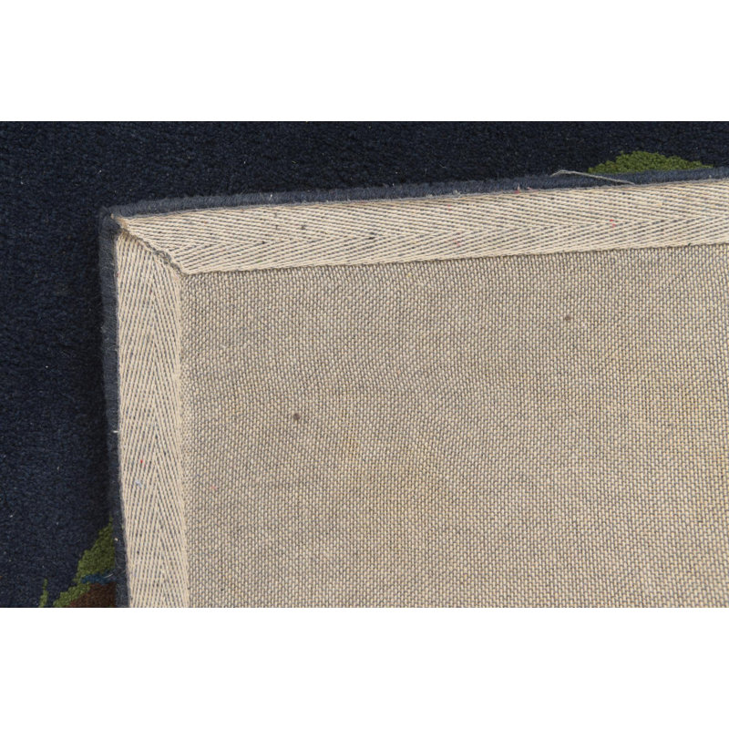 Tapis carré bleu marine Orlando